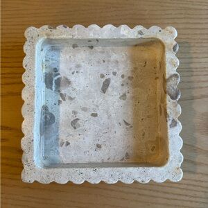 Studio McGee Square Scalloped Edge Stone Tray/Catchall